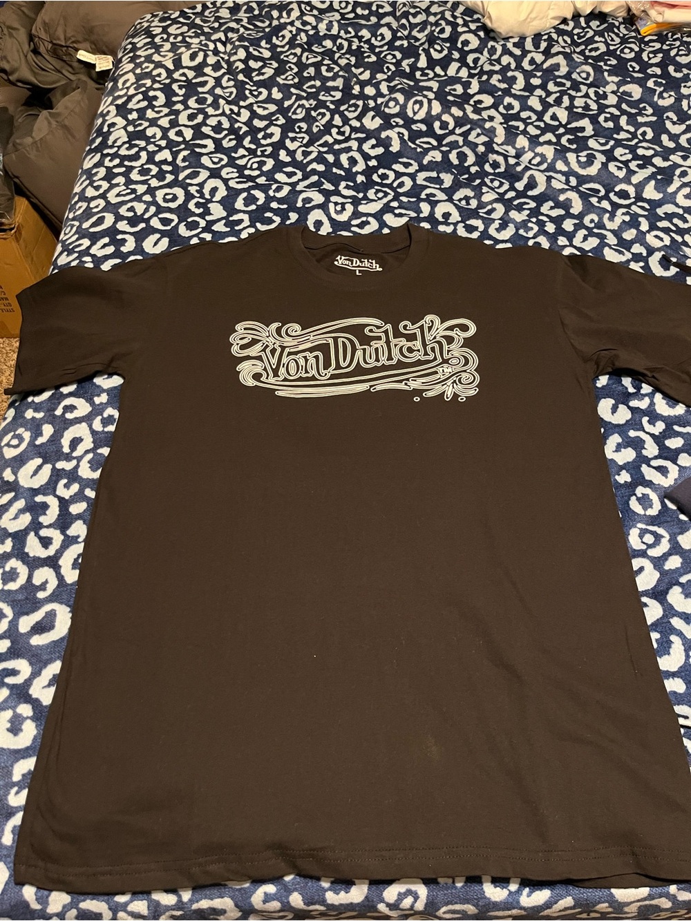Von Dutch Black Short-Sleeve Logo Tee